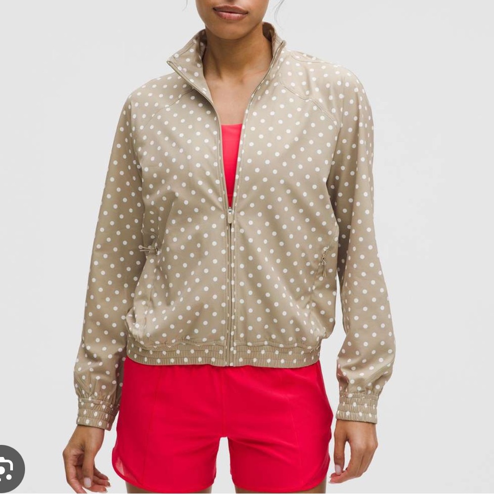 Lululemon Athletica Sheer Oak Polka Dot Adapted State Track Jacket